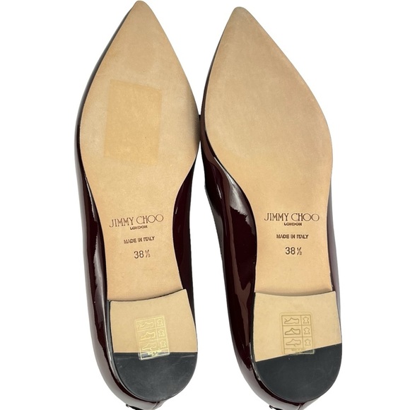 Jimmy Choo Genna Pointed Toe Flats Women’s 38.5 US 8 in Bordeaux New with Box - Picture 10 of 11